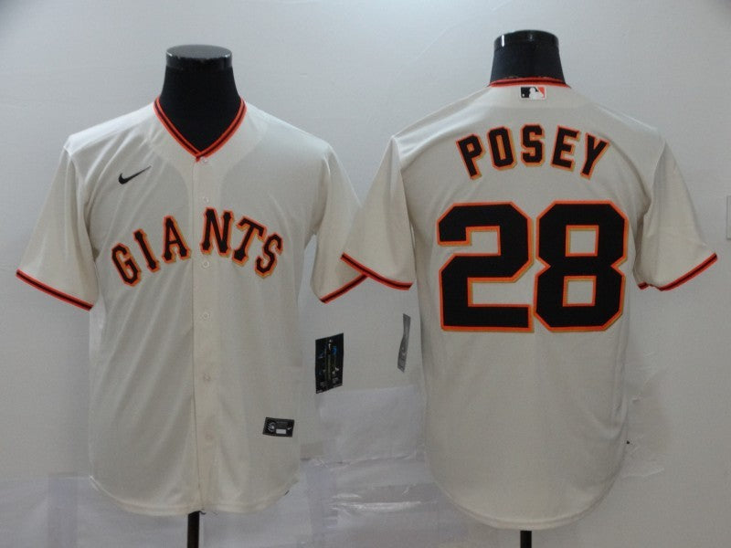 Men's San Francisco Giants Buster Posey #28 Beige Baseball Jersey